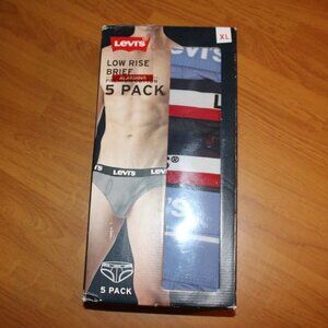 New Levi's Men's 5-Pack Low Rise Briefs - Premium Cotton XL Blue Tag Free NWT